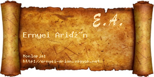 Ernyei Arián névjegykártya